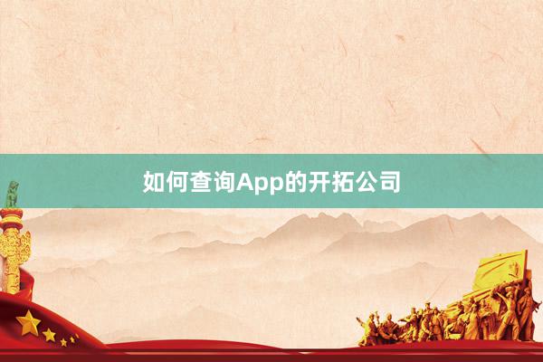 如何查询App的开拓公司